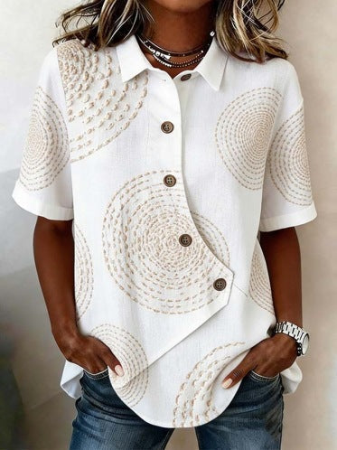 Damen Besonders gestaltete Bluse mit einzigartigem Knopfdetail Echoarchiv