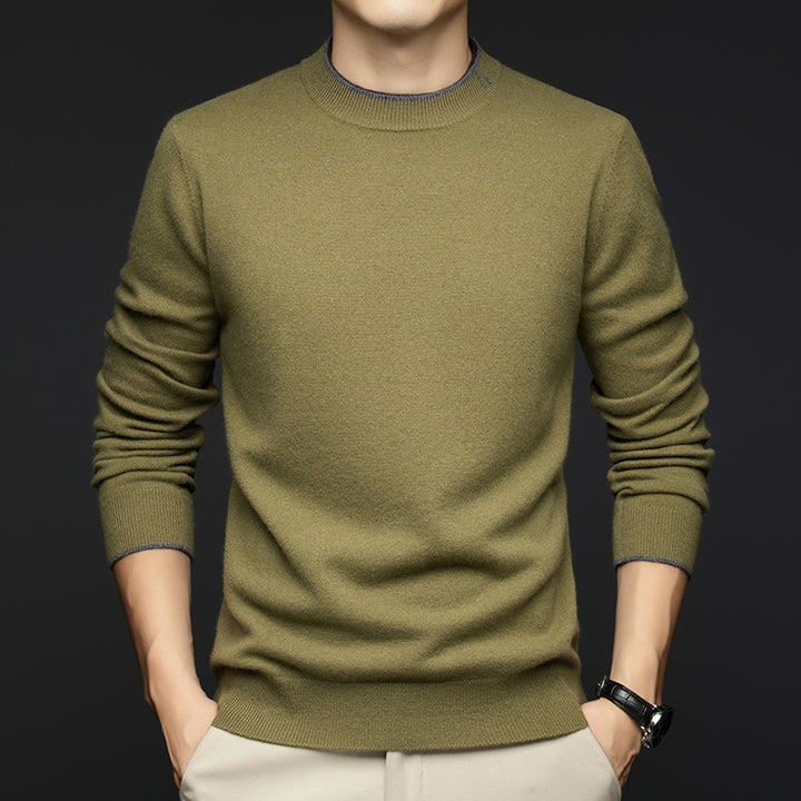 Herren klassischer Rundhals-Pullover aus hochwertiger Wolle Echoarchiv