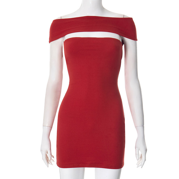 Damen figurbetontes Minikleid mit trägerlosem Design und seitlicher Raffung Echo Archiv