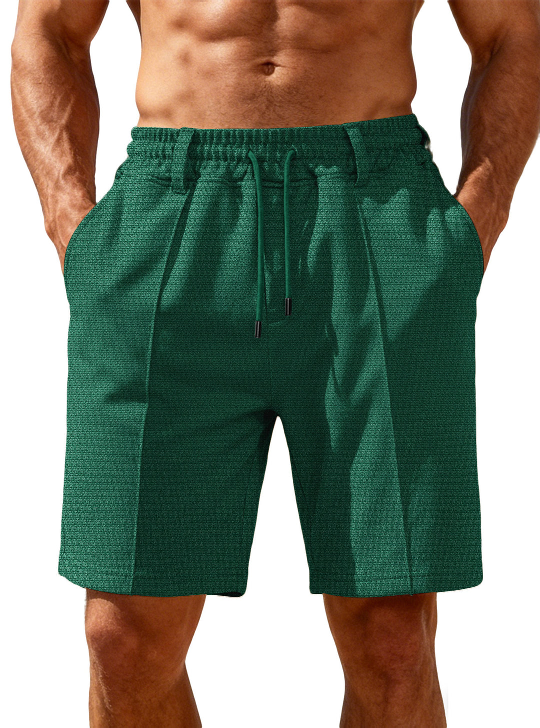 Herren nan Chino-inspirierte Relax-Shorts mit Bundfalten elastischem Tunnelzug und Eingrifftaschen Echo Archiv