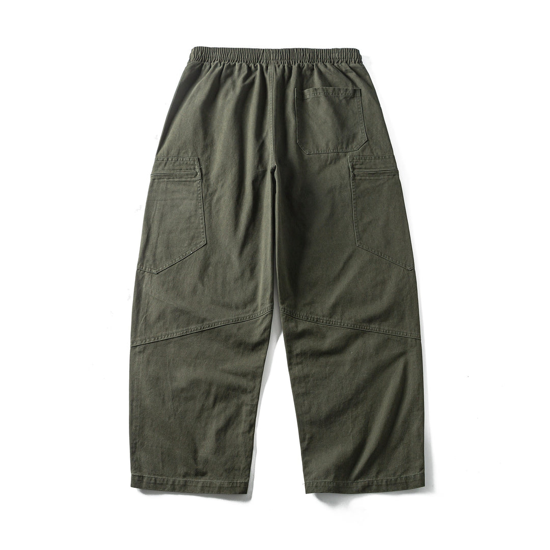 Herren Cropped Cargo-Hose mit elastischem Bund, Tunnelzug und Reißverschlusstaschen Echoarchiv