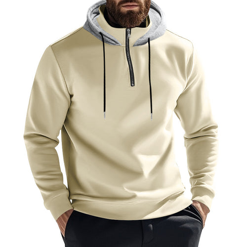 Herren Pullover mit halb zip und dekorativem Kapuze Echoarchiv