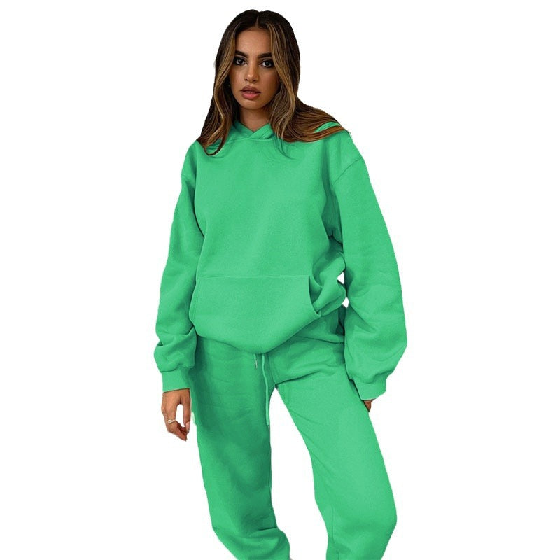 Damen nan lässiges Oversize-Kapuzenloungewear-Set mit fleecegefüttertem Hoodie und hochgeschnittener Jogginghose Echo Archiv