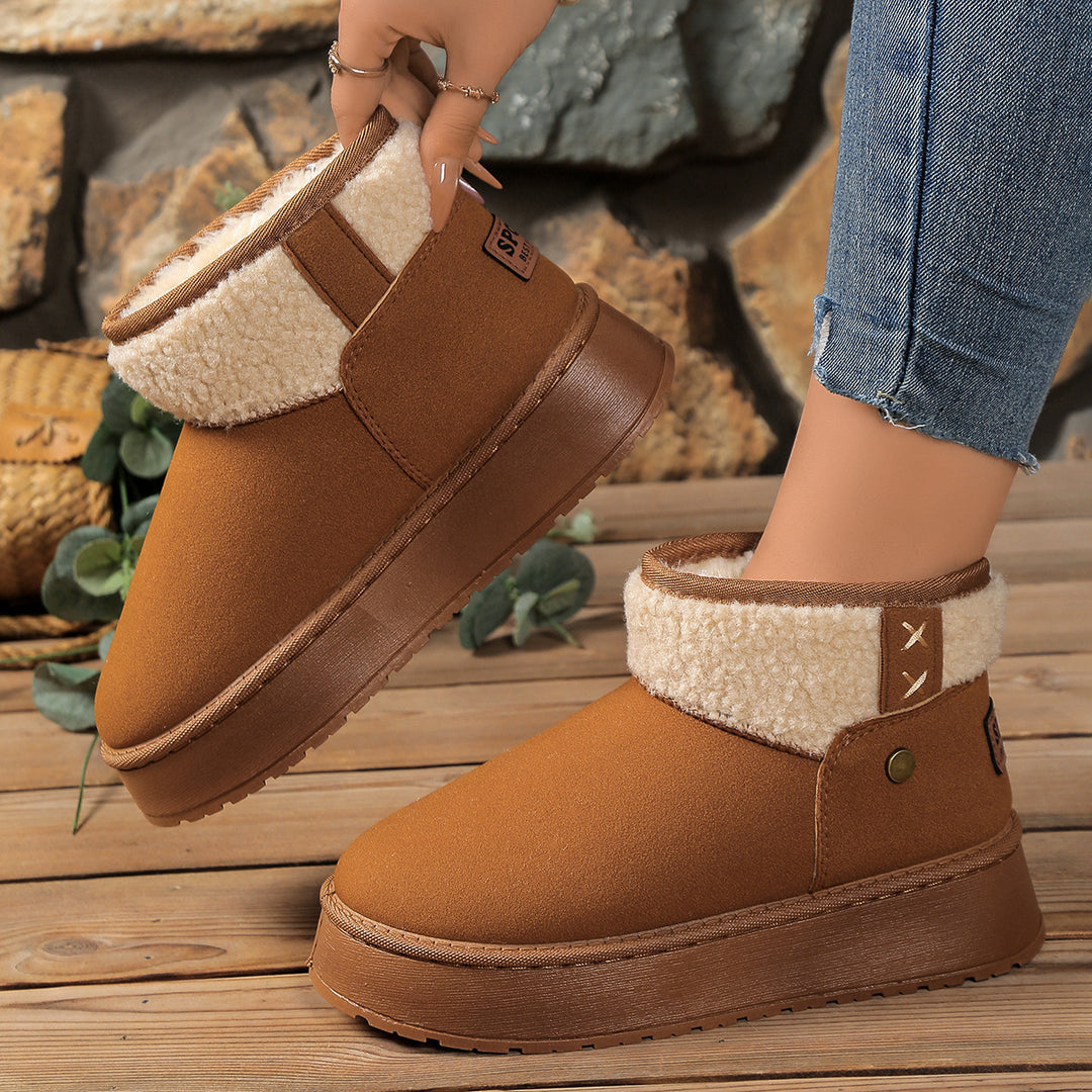 Damen Gefütterte Plateau‑Winterboots mit Teddyfutter und Slip‑On‑Schaft Echo Archiv