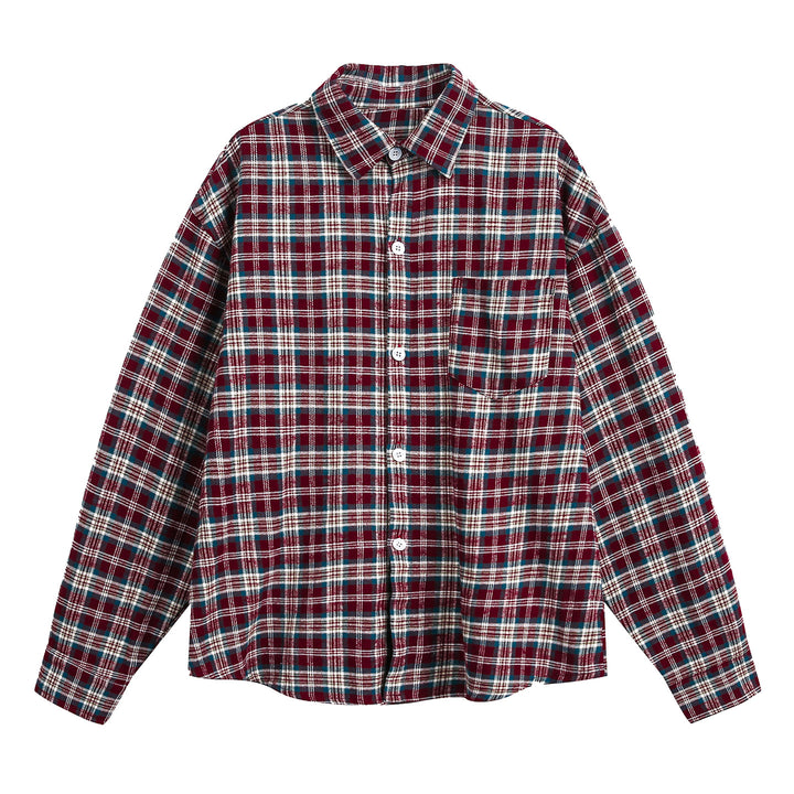 Unisex Oversize Flanellhemd mit Karo‑Muster und Brusttasche Echo Archiv