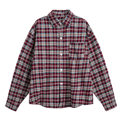 Unisex Oversize Flanellhemd mit Karo‑Muster und Brusttasche Echo Archiv