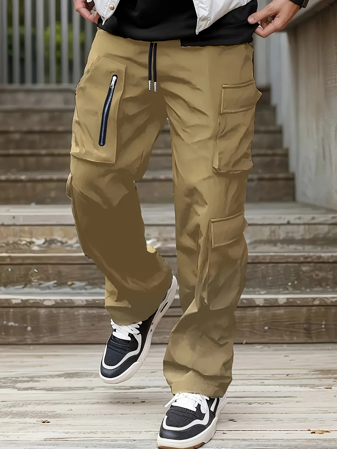 Herren Multifunktionale Cargo-Hose mit Reißverschluss