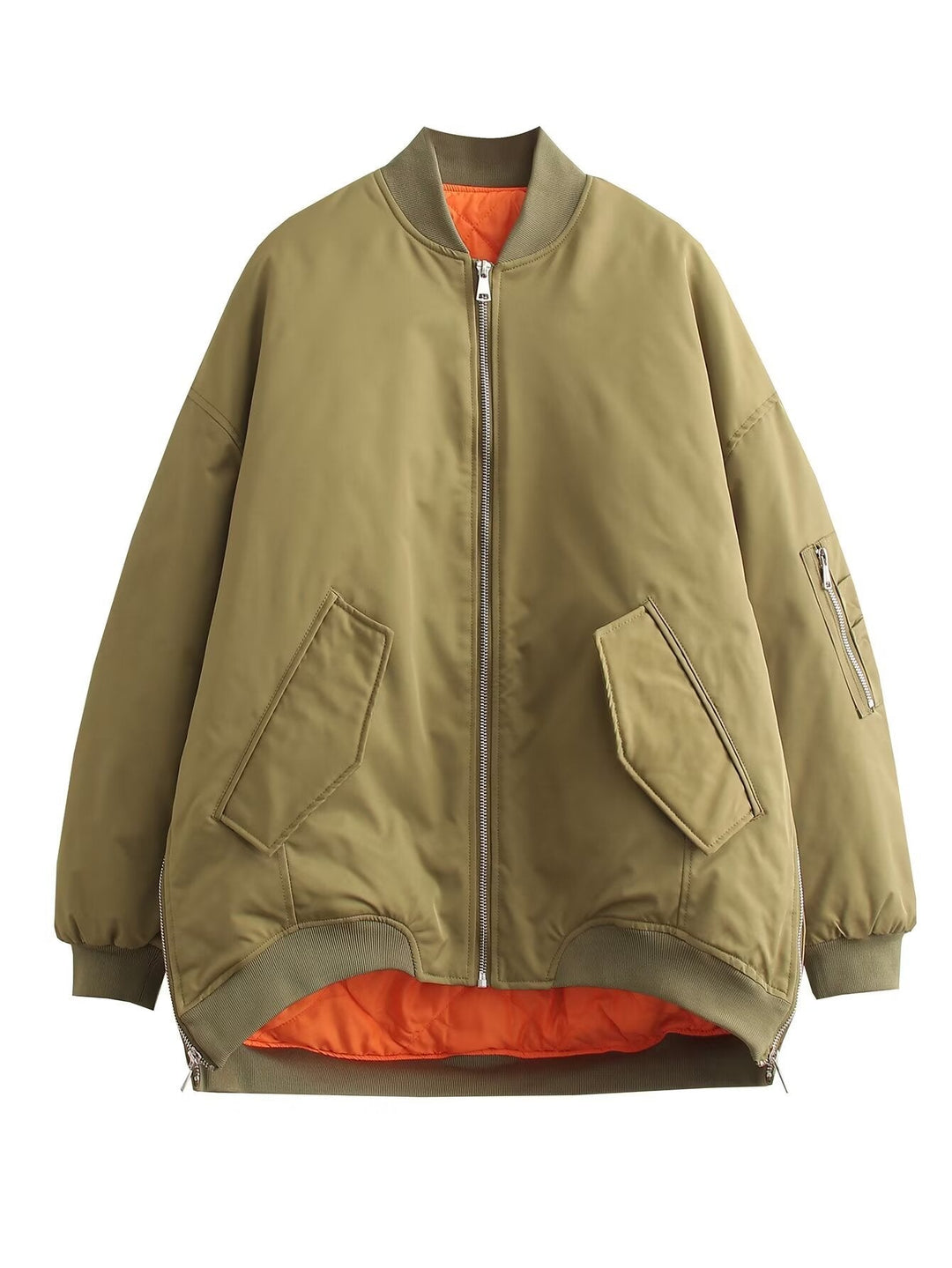 Damen sportliche Bomberjacke mit praktischen Taschen und Stehkragen Echoarchiv