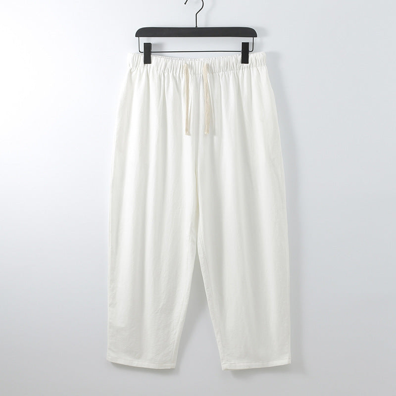 Unisex Leichte Baumwoll-Leinen Freizeithose mit elastischem Bund und Tunnelzug Echoarchiv