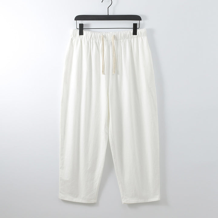 Unisex Leichte Baumwoll-Leinen Freizeithose mit elastischem Bund und Tunnelzug Echoarchiv