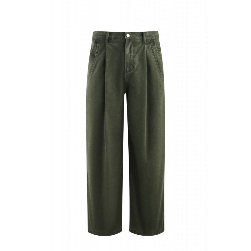 Damen Hochtaillierte Culotte-Hose mit weitem Bein, Bundfalten und soften Denimgriff Echo Archiv