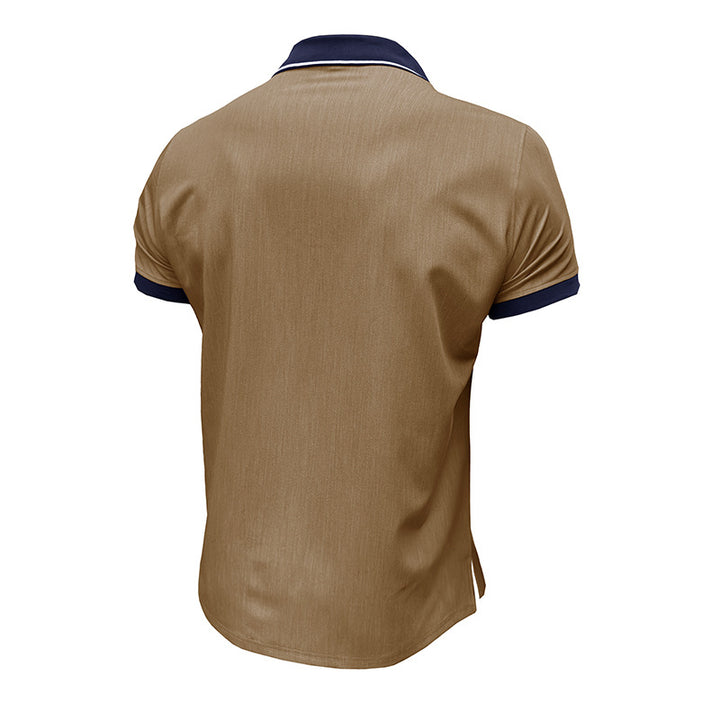 Herren Poloshirt mit modischem Denim-Look und praktischer Brusttasche Echoarchiv
