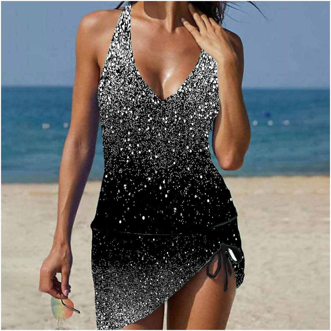 Damen lässiges Strandkleid mit verstellbarem Gürtel Echo Archiv