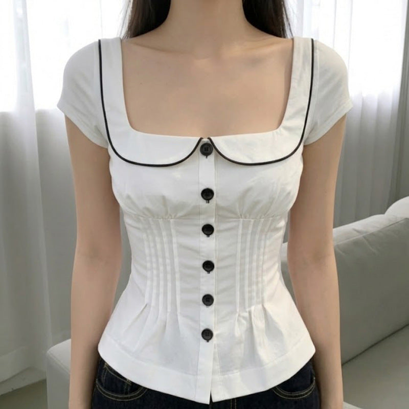 Damen tailliertes Blusenshirt mit schickem Kragen Echo Archiv