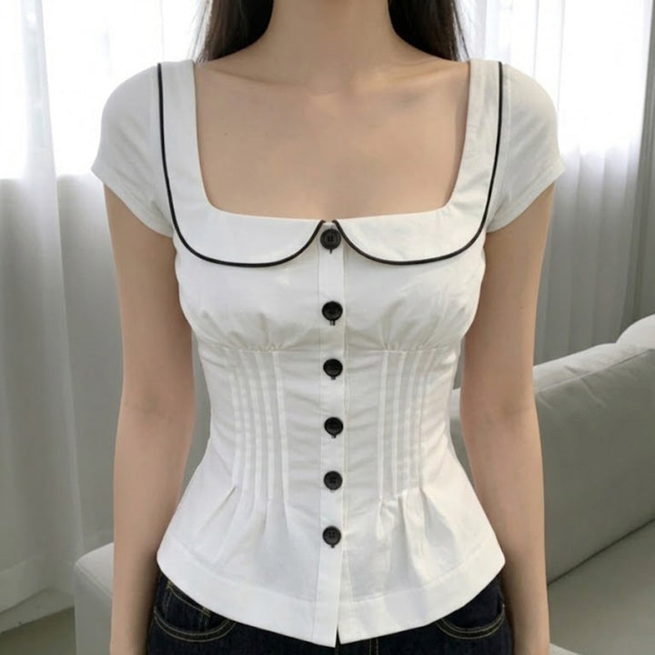 Damen tailliertes Blusenshirt mit schickem Kragen Echo Archiv