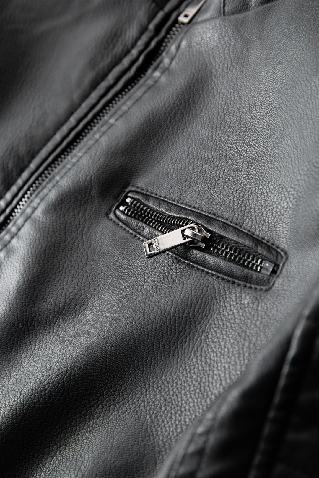 Herren Modische Lederjacke mit Steppnähten Echo Archiv