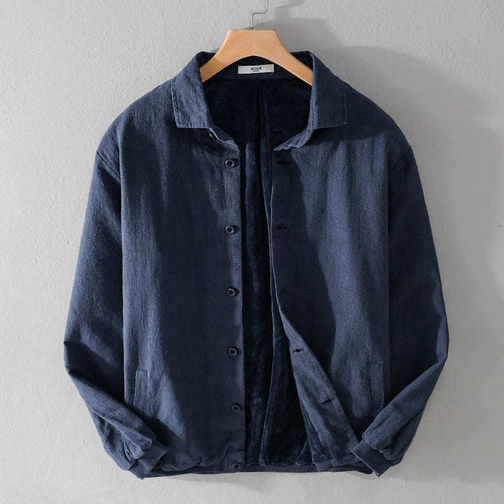 Herren Gefütterte Overshirt-Jacke aus Leinen-Mix Echoarchiv