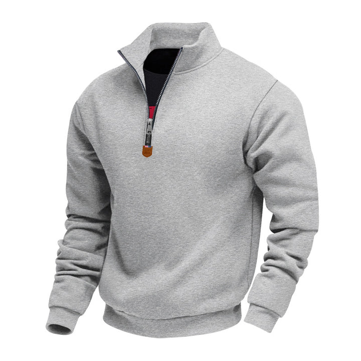 Herren Sportpullover mit modernem Stehkragen und Reißverschluss Echoarchiv