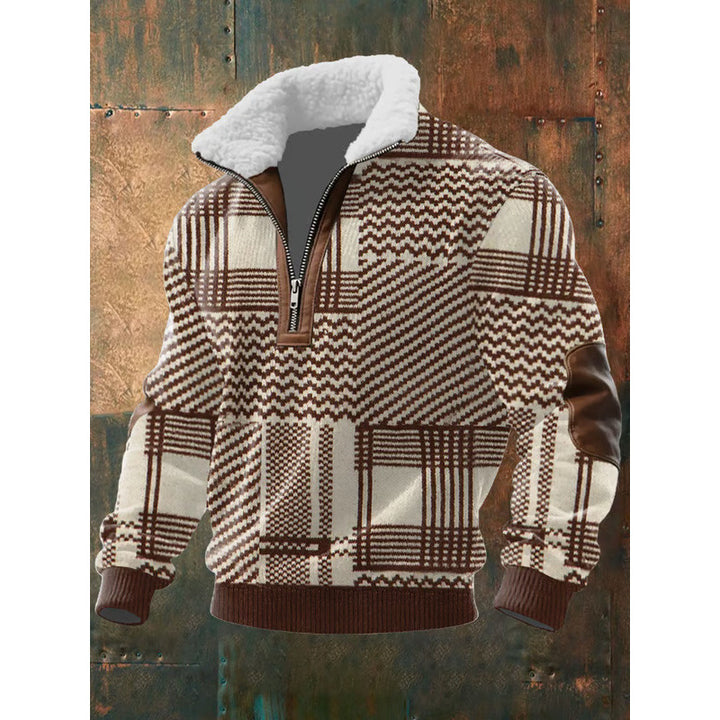 Herren Urbaner Fleece Pullover mit Baum-Motiv Echoarchiv