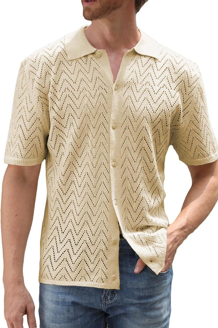 Herren Kurzarm Strickshirt Echoarchiv