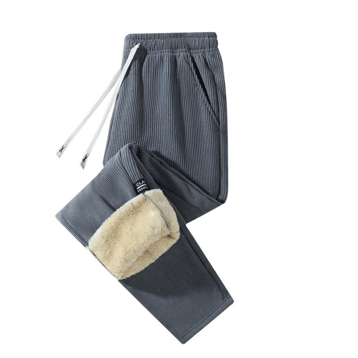 Damen Gefütterte Cord-Jogginghose mit Teddyfutter, Kordelzugbund & Seitentaschen Echoarchiv