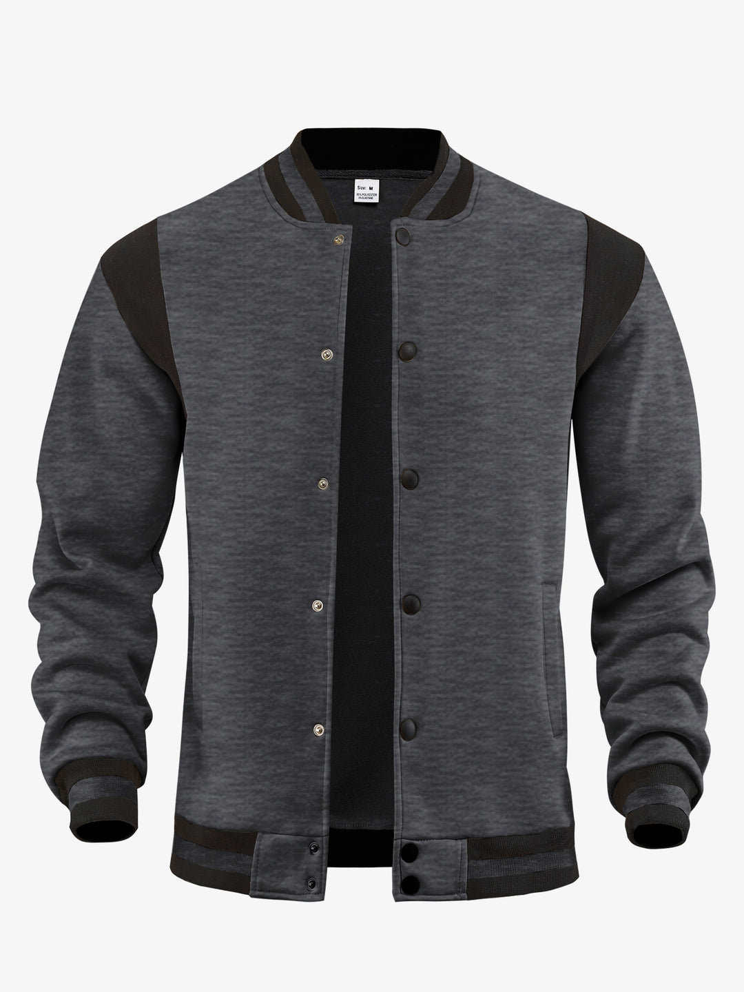 Herren nan leichte Collegejacke im Varsity-Look mit Druckknopfverschluss Rippbündchen und Kontrast-Schulterbesatz Echo Archiv
