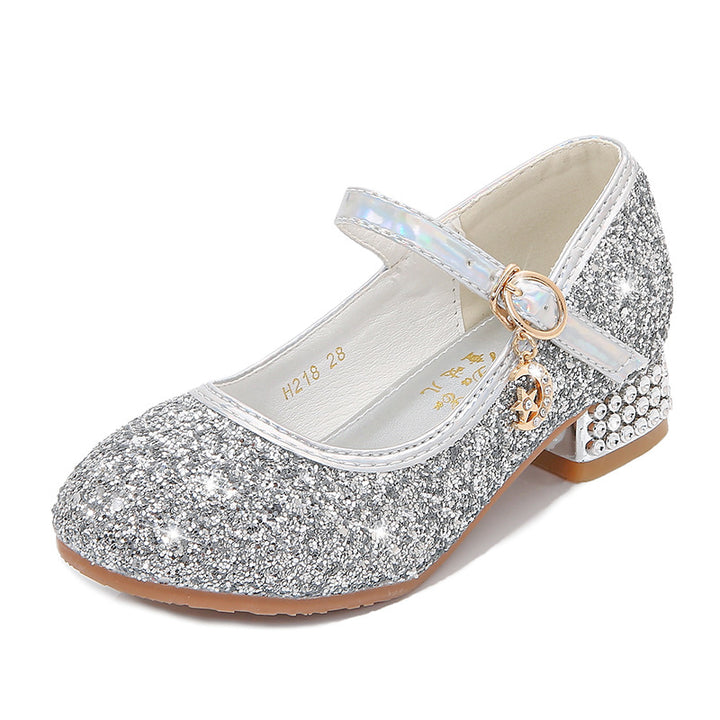 Mädchen Glitzernde Mary Jane Ballerinas mit dekorativem Riemchen und modischem Absatz Echo Archiv
