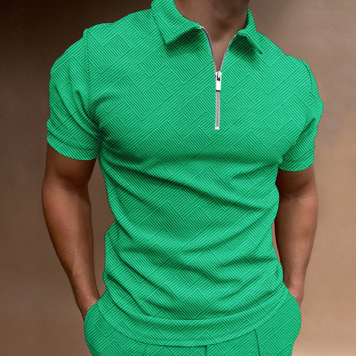 Herren Kurzarm Poloshirt mit leichtem Stehkragen Echoarchiv