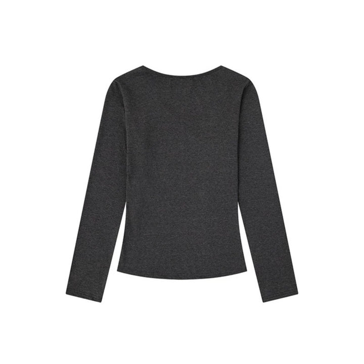 Damen Langarm-Shirt mit Vintage-Fotoprint und Rundhalsausschnitt Echoarchiv