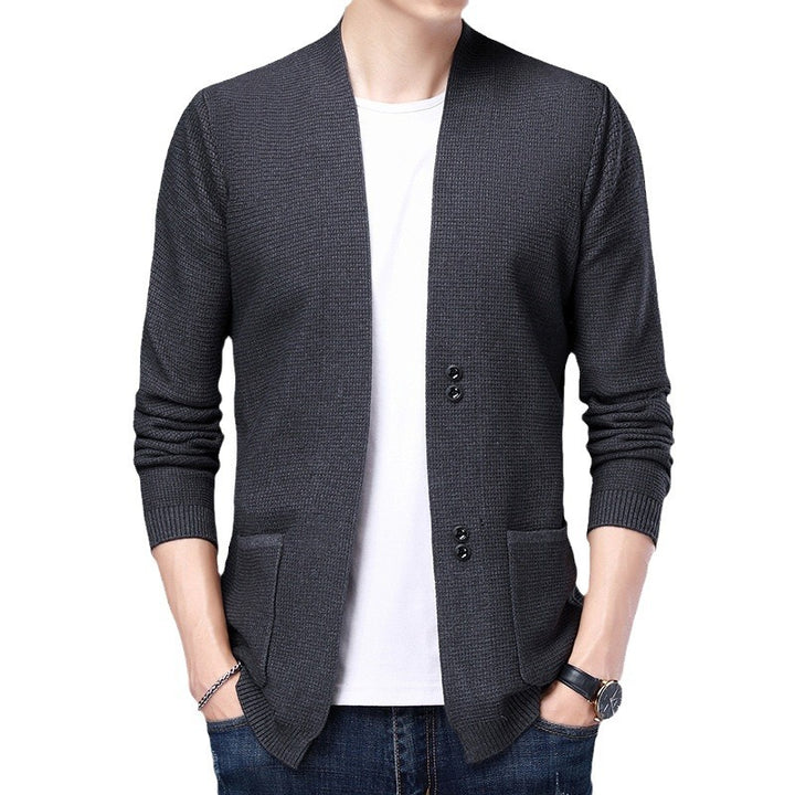 Herren Strickjacke mit lässigem Schalkragen und aufgesetzten Taschen Echoarchiv