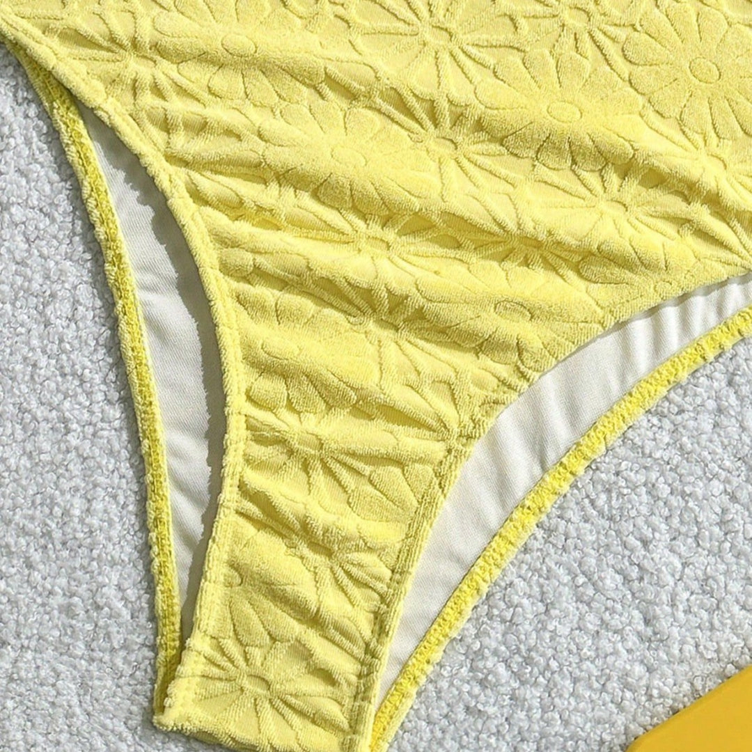 Damen Badeanzug mit verspieltem Rüschendesign und modischem Knotendetail Echo Archiv