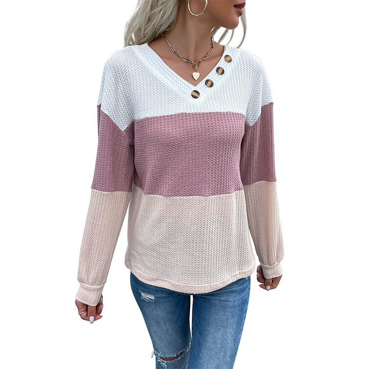 Damen Elegantes Langarm Oberteil mit Knopfdetails Echo Archiv