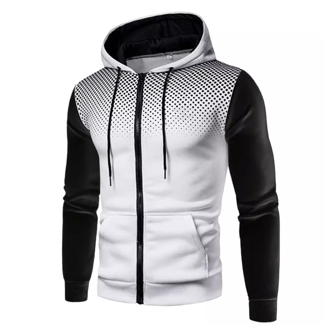Herren sportliche Kapuzenjacke mit kontrastierenden Einsätzen Echoarchiv