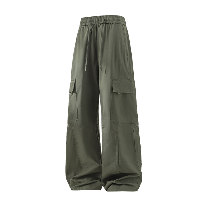 Herren Weite Cargo-Hose mit Tunnelzugbund, Utility‑Klappentaschen & entspannter Baggy‑Silhouette Echoarchiv
