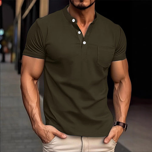 Herren Polohemd mit modischen Knopfdetails Echoarchiv