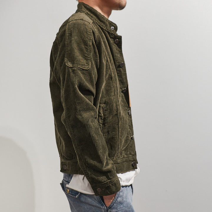 Herren Modische Kordjacke mit Stehkragen – Taviero