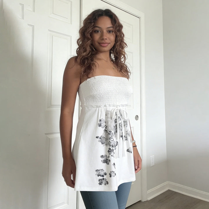 Damen Baumwollrock mit floralen Mustern und elastischem Bund Echo Archiv