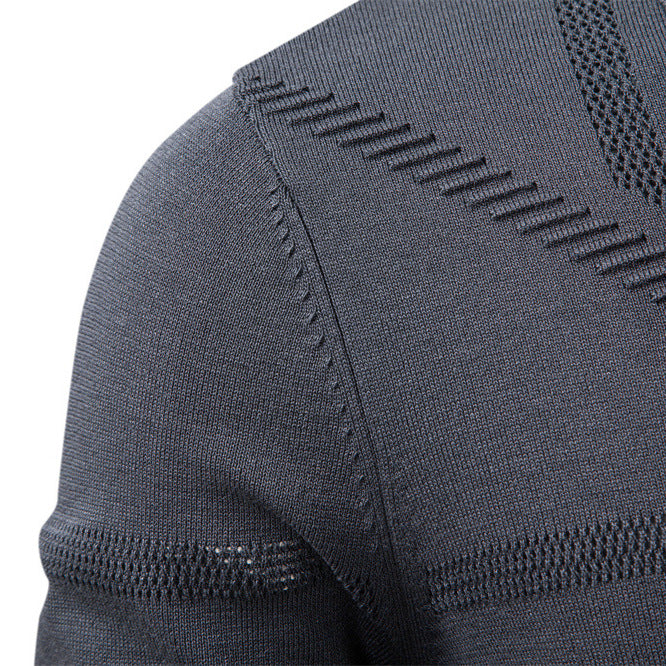 Herren Langarm Poloshirt mit modernem Strukturdesign Echoarchiv