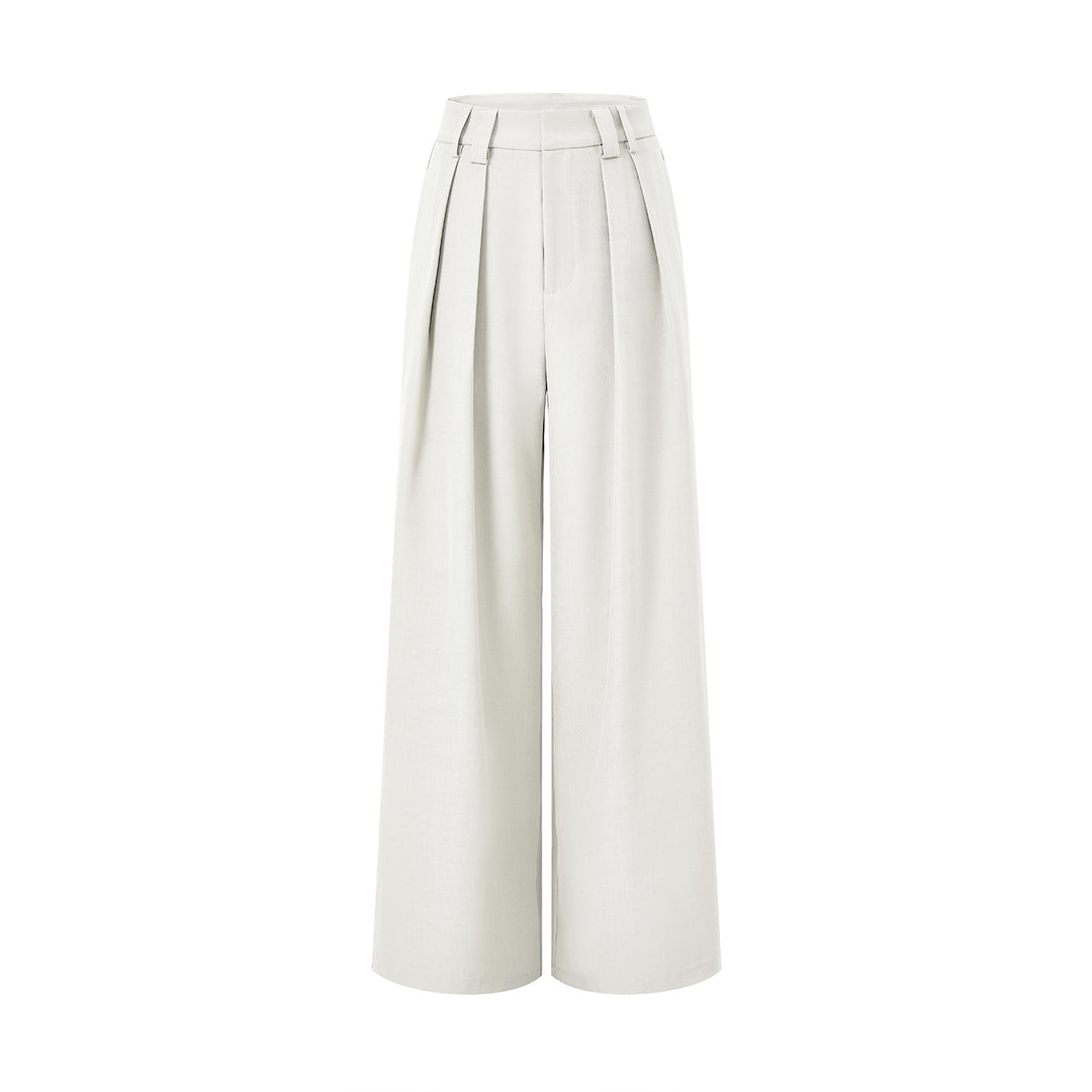 Damen Hochgeschnittene Palazzo-Hose mit Kellerfalten und weitem Bein Echo Archiv