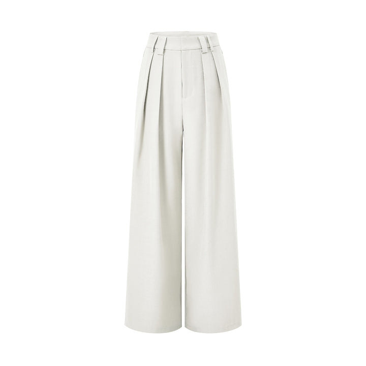 Damen Hochgeschnittene Palazzo-Hose mit Kellerfalten und weitem Bein Echo Archiv