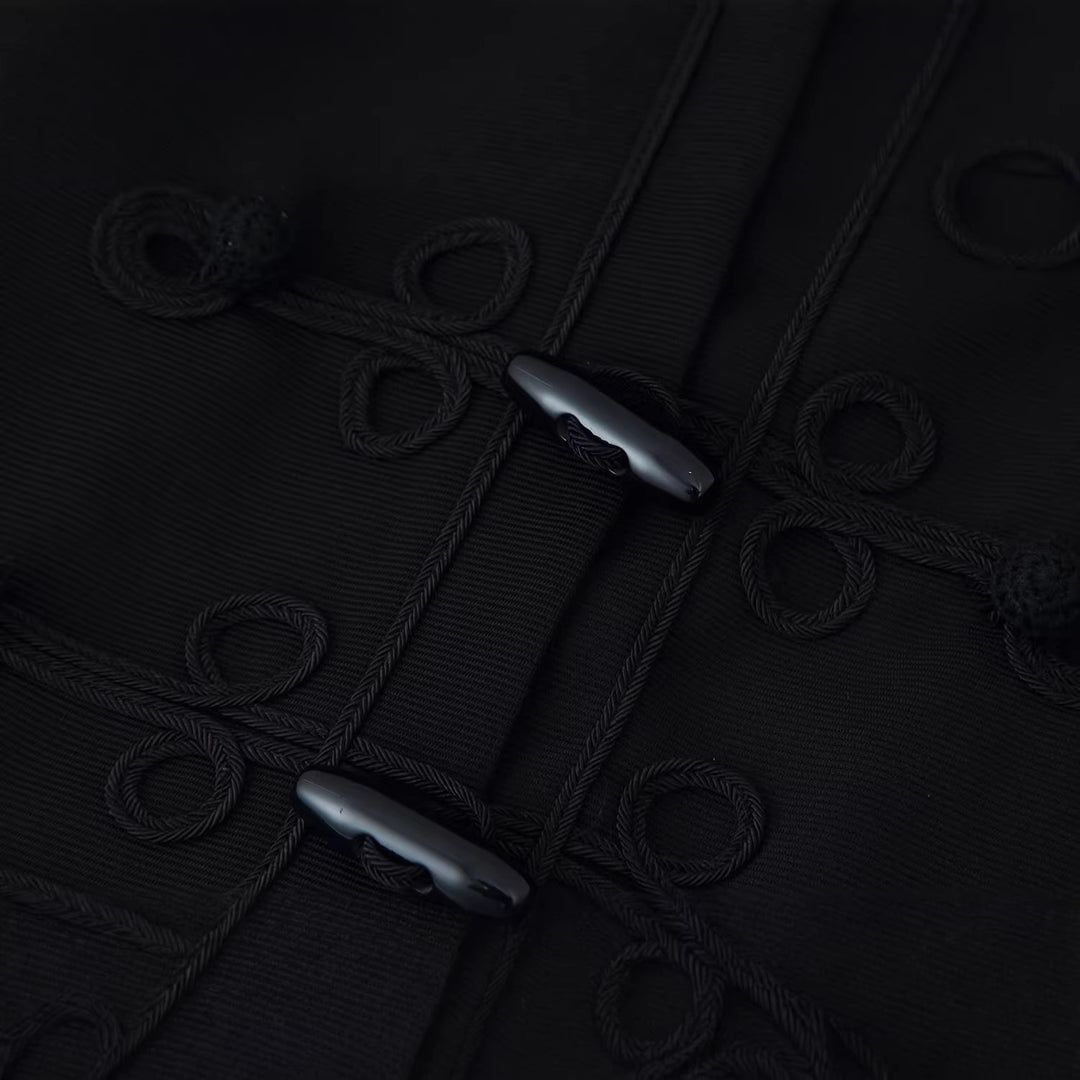 Damen Kurze Jacke mit Froschverschlüssen und Stehkragen Echo Archiv