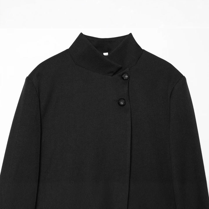 Damen Kurz geschnittener Blazer mit Stehkragen, asymmetrischem Verschluss und Paspeltaschen Echo Archiv