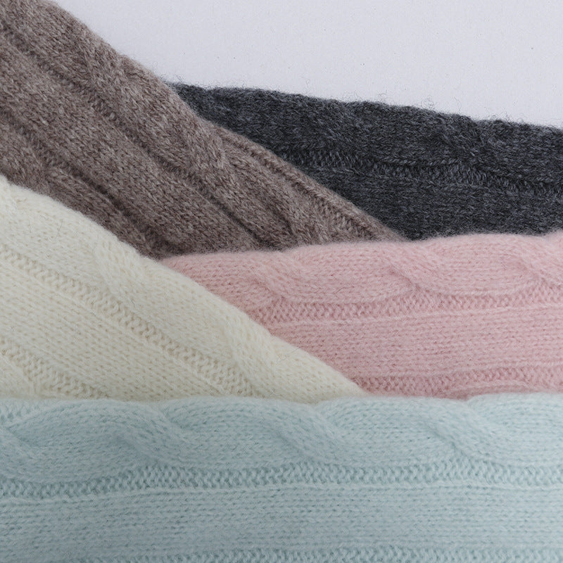 Damen Feiner Zopfmuster-Kabelstrickpullover mit Rundhalsausschnitt und Kaschmir‑Effekt Echo Archiv