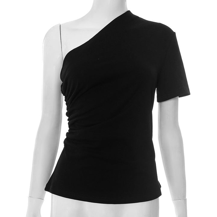 Damen asymmetrisches Kurzarmshirt mit elegantem Schnitt Echo Archiv