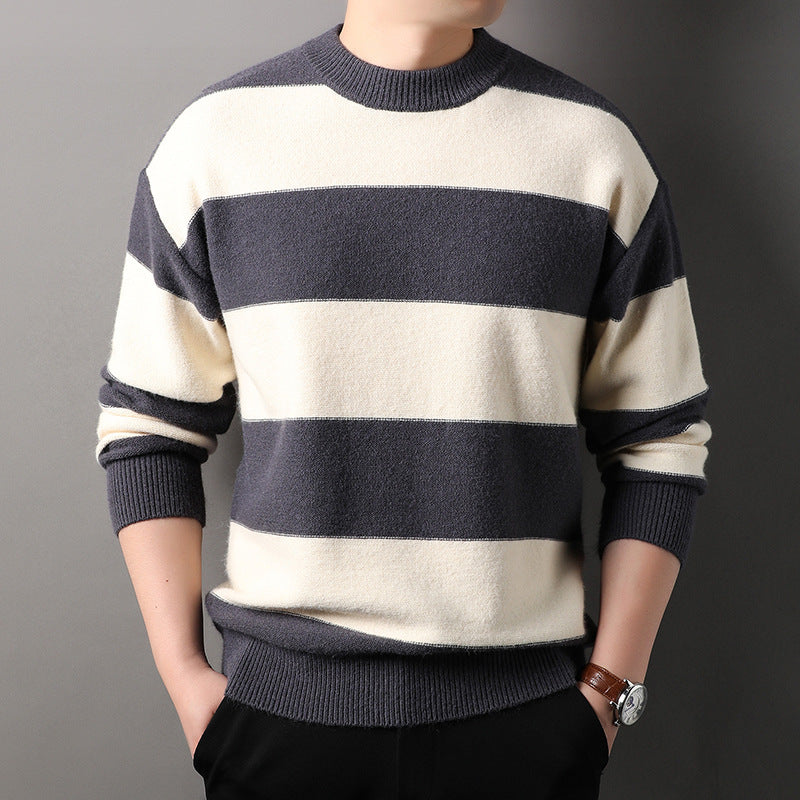 Herren Strickpullover mit schickem Streifenmuster und modernem Schnitt Echoarchiv