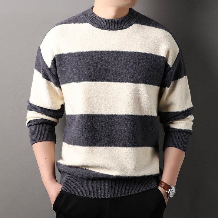 Herren Strickpullover mit schickem Streifenmuster und modernem Schnitt Echoarchiv