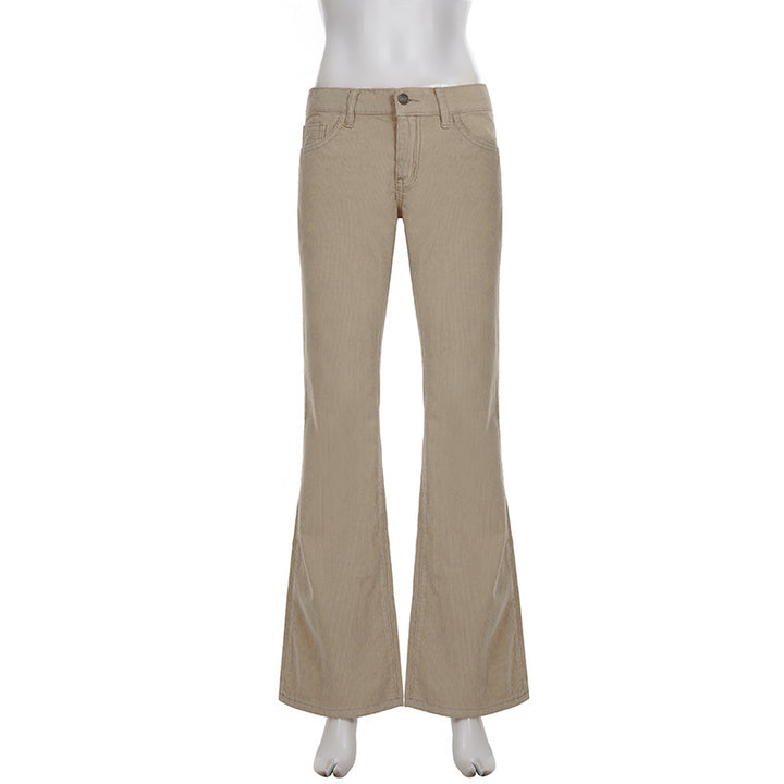 Damen nan Corduroy Schlaghose mit hoher Taille, figurformenden Nähten und weitem Bootcut Echo Archiv