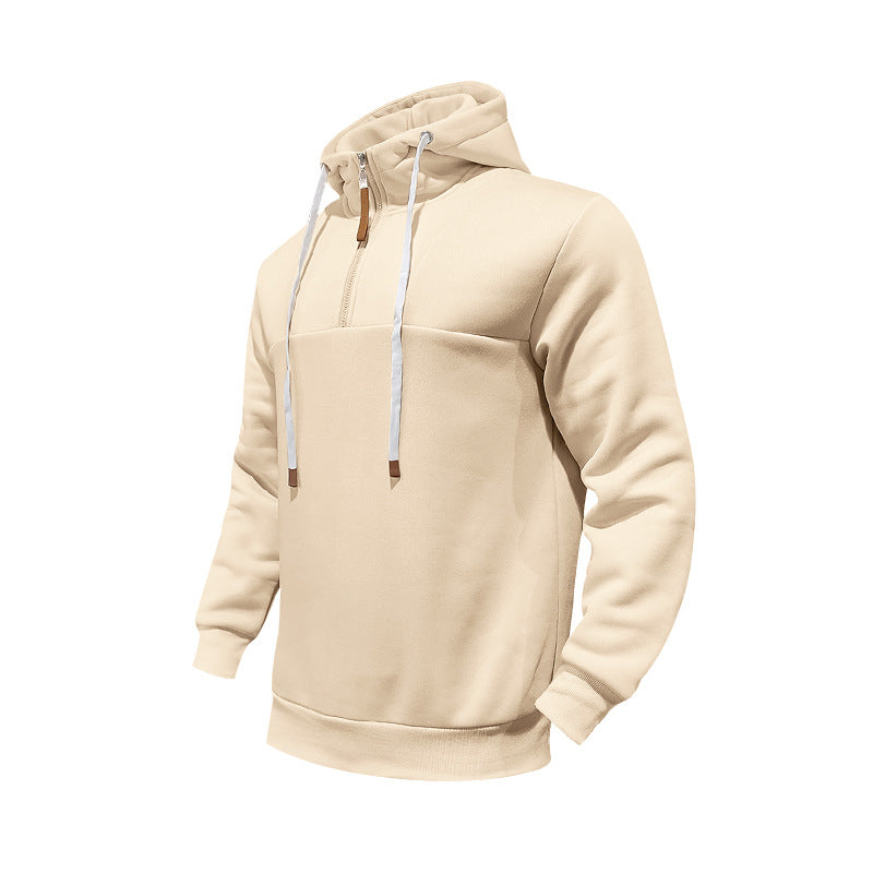 Herren Kapuzensweater mit halbem Reißverschluss und modernem Schnitt Echoarchiv