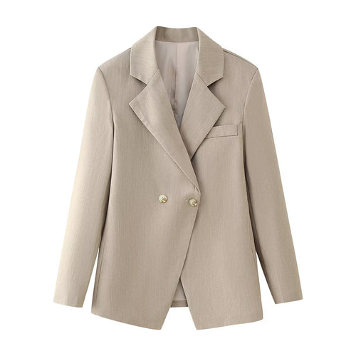 Damen Doppelreihiger Oversize-Blazer aus feinem Twill mit fallendem Revers Echoarchiv