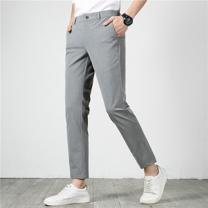 Herren Slim-Fit Stretch-Anzughose mit schmaler Knöchellänge Echoarchiv
